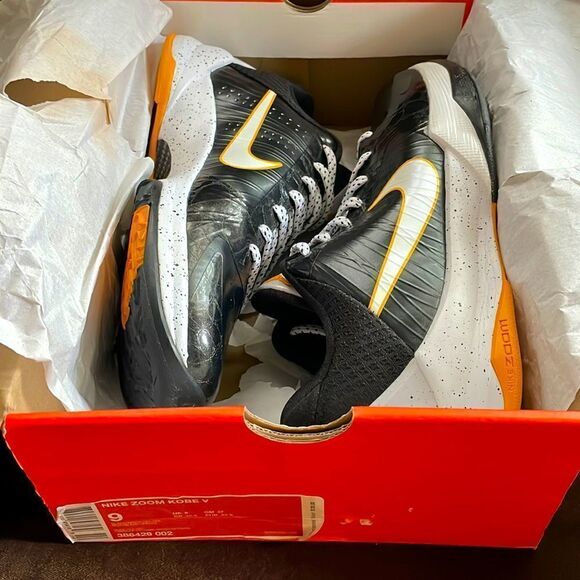 Rare New in Box Nike Kobe V 5 black white del sol 386429-002 mens 9 US 42.5 EUR - Picture 2 of 13